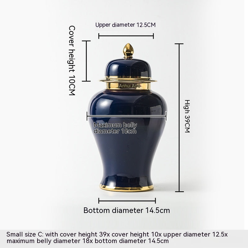 Insert de fleur de vase général doré en céramique