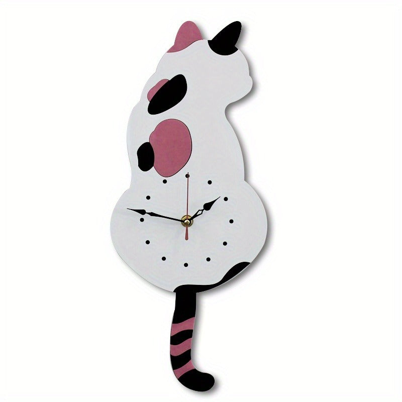 Whimsical Black Cat Pendulum Wall Clock With Moving Tail  Fun And Unique Home Decor For Living Room Office  And Bedroom