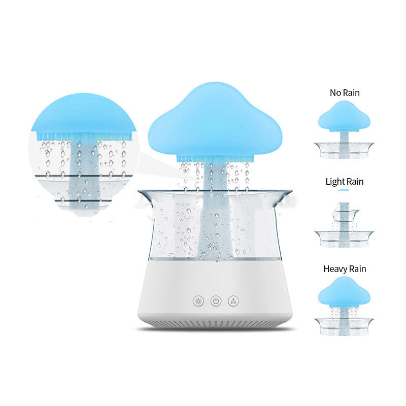 Machine d'aromathérapie légère de sept couleurs d'humidificateur de nuage et de pluie d'atomisation ultrasonique de Grain de bois