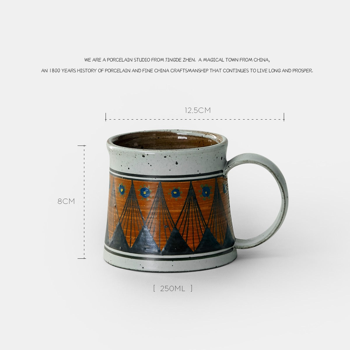 Taza de café con planta personalizada, taza pintada a mano, cerámica americana