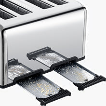 Interdire les étagères en Amazonie. Grille-pain 4 tranches, grille-pain extra-large en acier inoxydable Geek Chef avec deux panneaux de commande de bagel, dégivrage, fonction d'annulation, interdiction d'Amazon