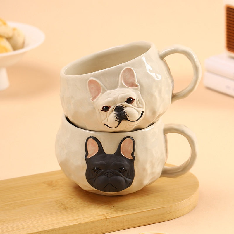 Taza de café Bulldog Francés hecha a mano Diseño original