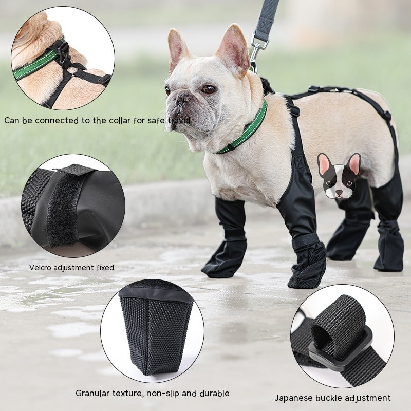 Zapatos impermeables para perros, botas ajustables para perros, zapatos transpirables para mascotas para caminar al aire libre, zapatos suaves para perros franceses, Protector de patas para mascotas, productos para mascotas