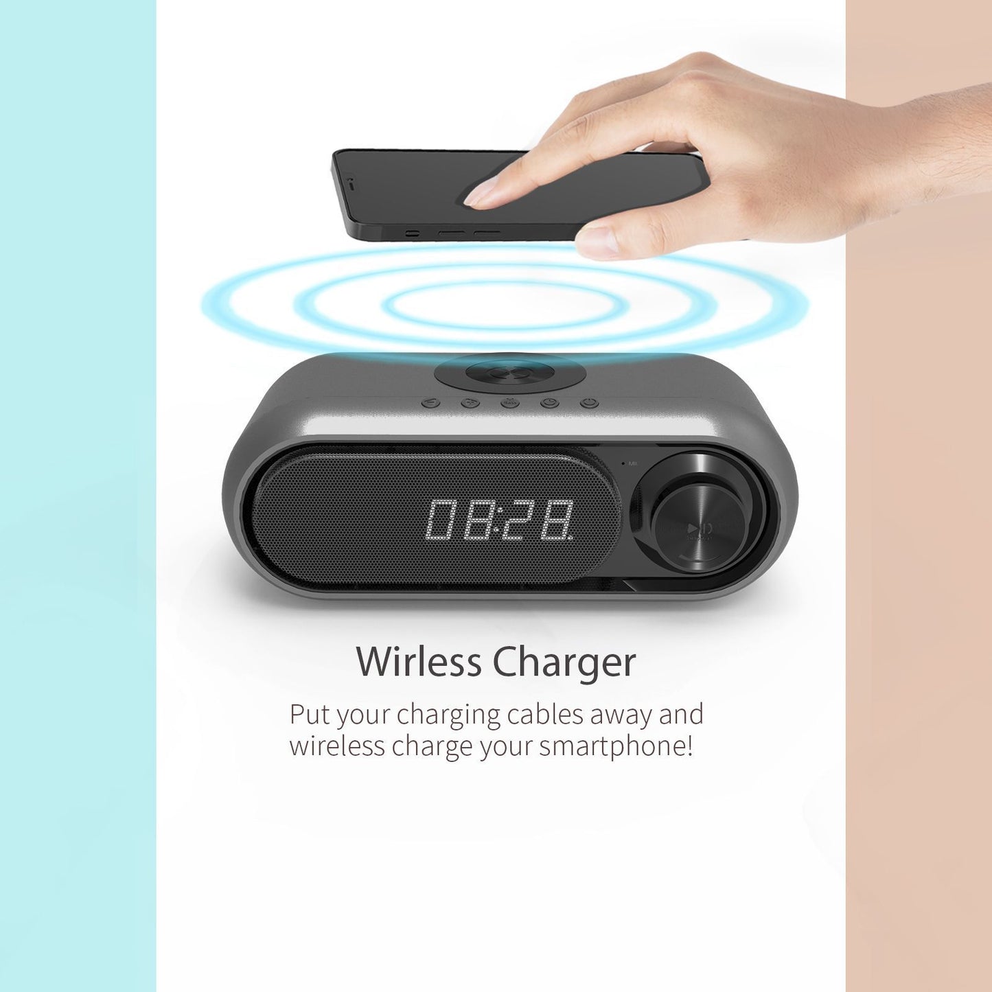 Chargeur audio sans fil de chevet, haut-parleur Bluetooth