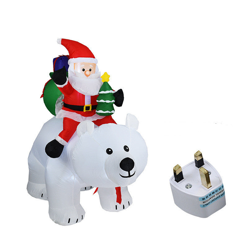 Inflatable Santa Claus Riding Polar Bear 2M Christmas Inflatable Toy Doll Indoor Outdoor Garden Xmas Decoration