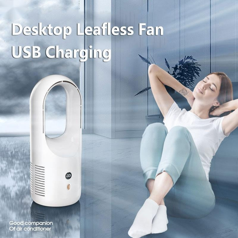 Ventilateur électrique sans lame, refroidisseur d'air Portable, rechargeable par Usb, affichage Led sans fil, Circulation silencieuse à 360 °