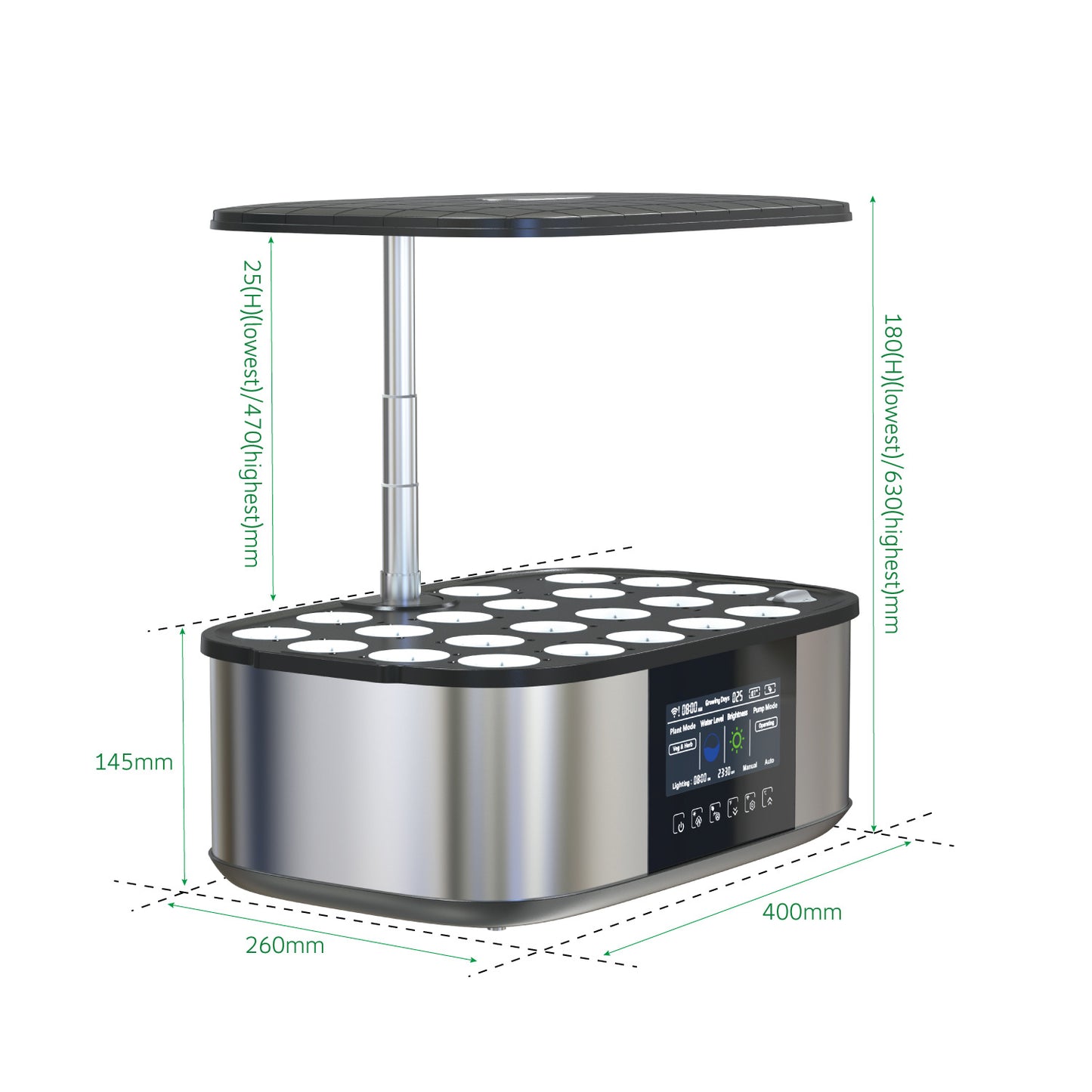 Automatic Planter With Large Metal Display Screen