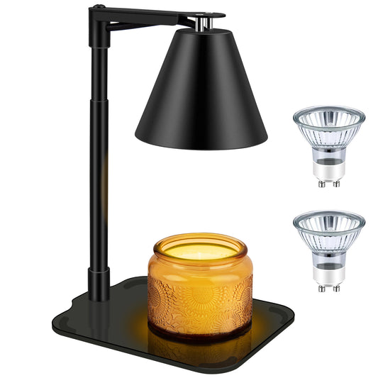 Lampe chauffe-bougie avec minuterie, chauffe-bougie électrique chauffe-cire à hauteur réglable compatible avec les bougies parfumées pour la décoration de la maison vintage, cadeaux de pendaison de crémaillère, nouvelle maison