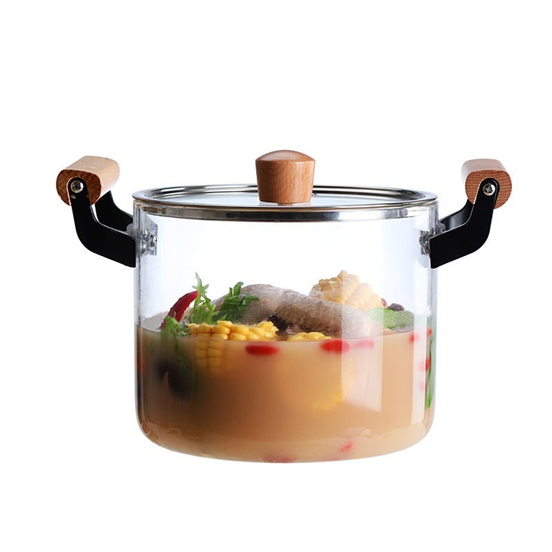 Borosilicate Visions Cookware Pot Binaural Glass