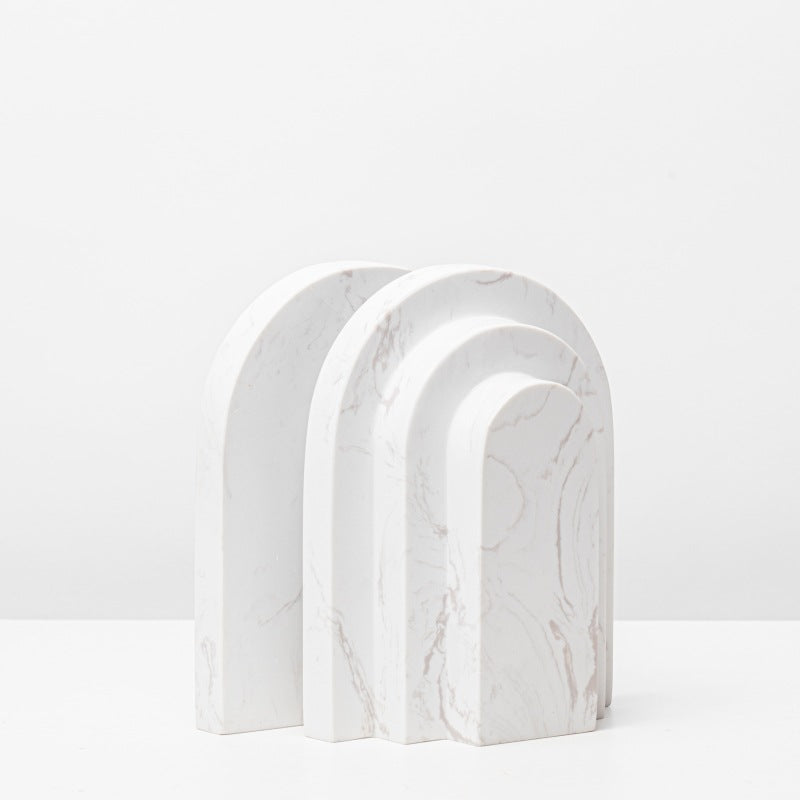 Marble Geometric Lines Bookend Book Holder Decoration Bookshelf Decoration