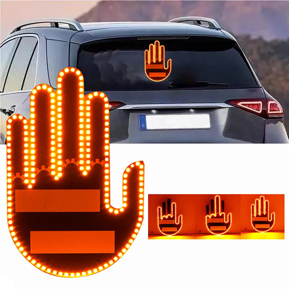 Lampe de poche LED amusante pour voiture avec télécommande, panneau de signalisation de rage au volant, lampe à main pour doigt du milieu