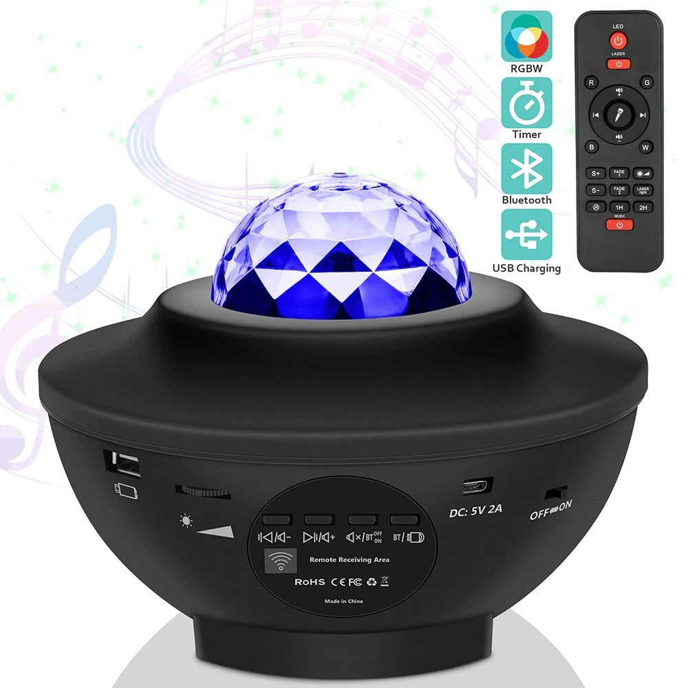 USB LED Étoile Veilleuse Musique Étoilée Vague D'eau LED Projecteur Lumière Bluetooth Projecteur Activé Par Le Son Projecteur Lumière Décor