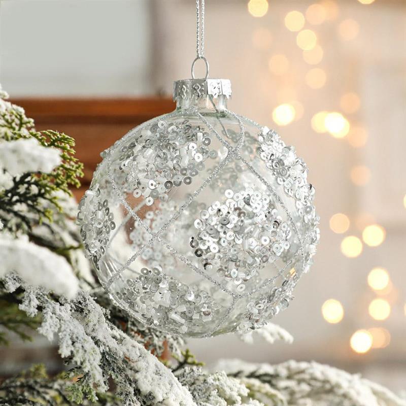 Pendentif boule à suspendre pour décoration de Noël transparente