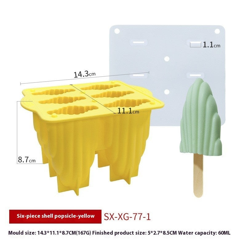 6-piece Spiral Ice Cream Silicone Food Grade Mold