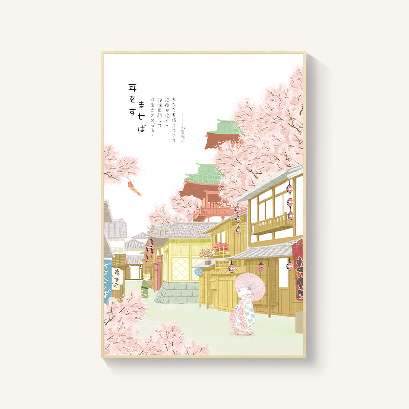 Japanese-style Room Decoration Cherry Blossom Landscape Painting Restaurant Bedroom Sushi Restaurant Mural