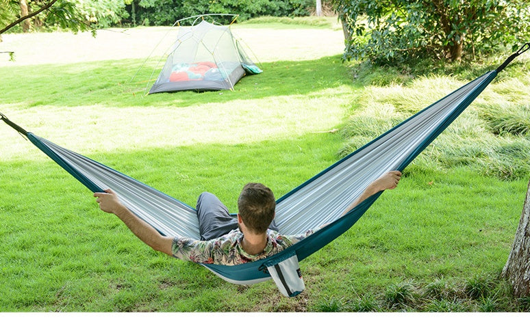 Hamaca ultraligera para acampar al aire libre, hamaca portátil para caza, hamaca para dos personas