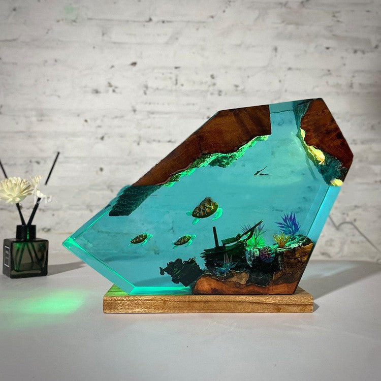 Shipwreck Turtle Ocean Small Night Lamp