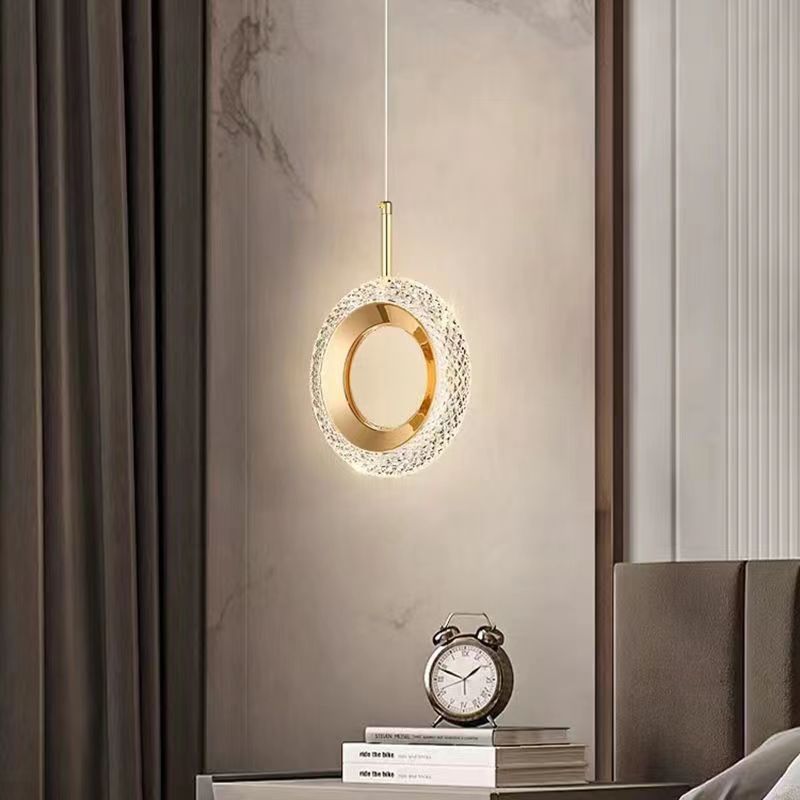 Light Luxury Bedroom Bedside Chandelier Modern Minimalist Long Line Small Droplight