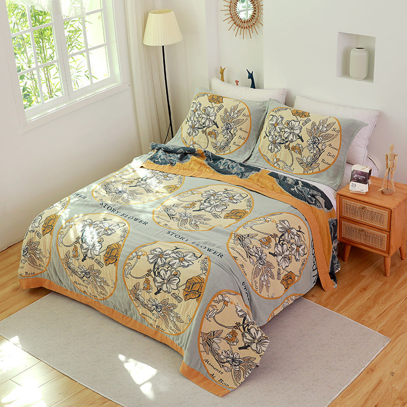 Multi Functional Cotton Gauze Bed Three Piece Set