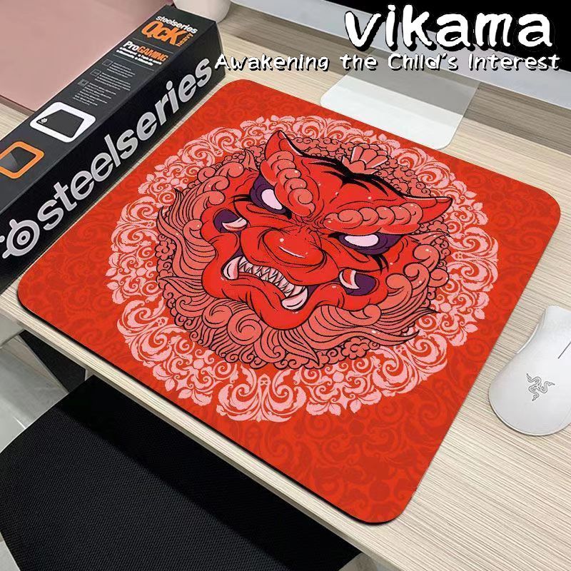 Chinese Waking Lion Style Diatomite Mouse Pad, Personal Use Gaming Chicken CS-GO Pad Bottom Non-slip Washable Rubber Pad