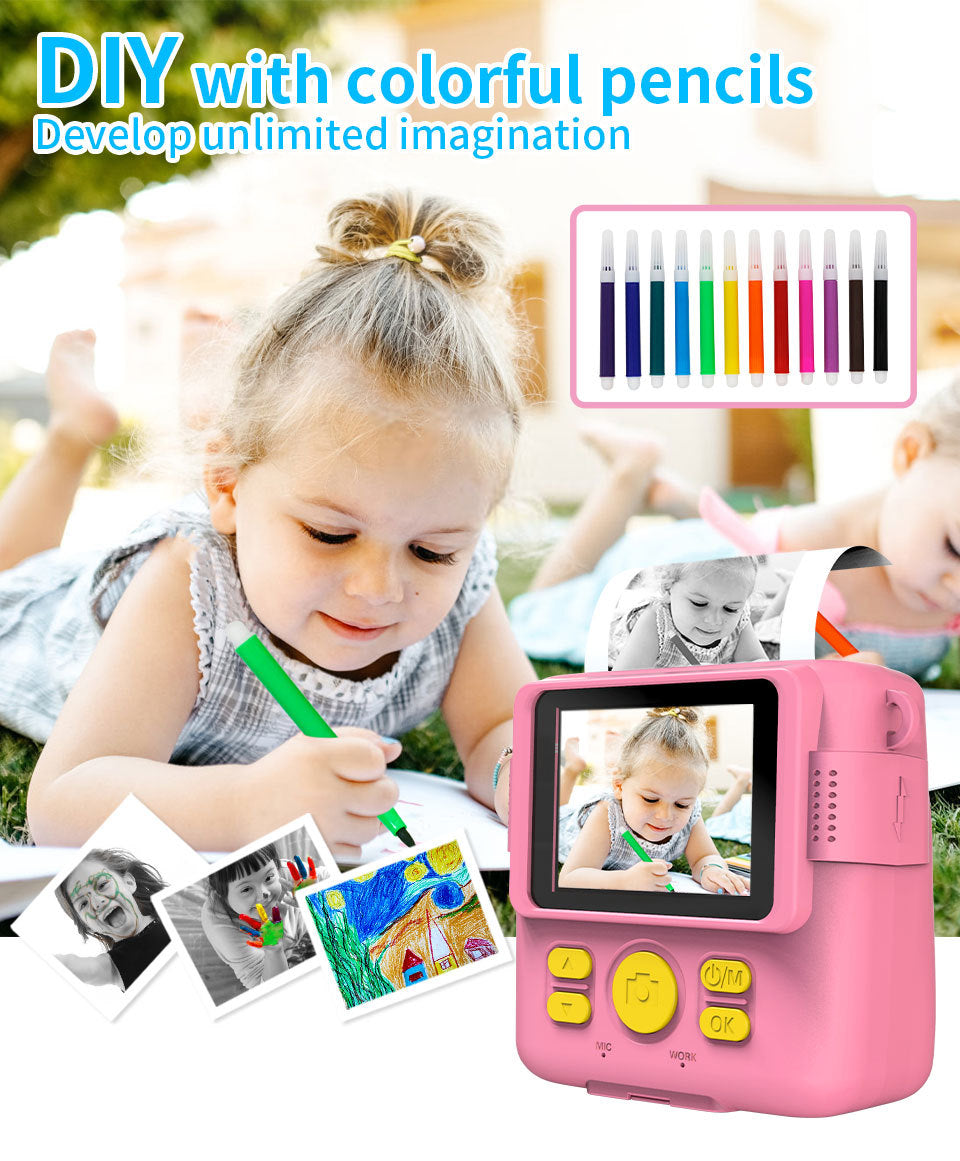 Cámara HD delantera y trasera para niños Mini cámara Polaroid