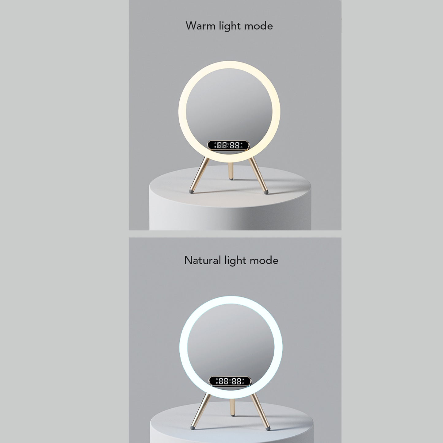 Nouveau Multi-fonction LED miroir réveil chargeur sans fil horloge numérique temps USB horloge de Table