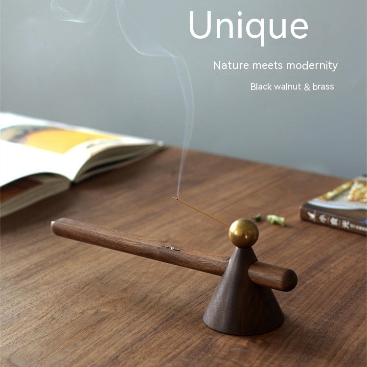 Antique Zen Incense Burner Black Walnut Wood Line Incense Holder