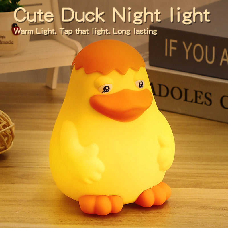 Petite lampe de nuit à induction en silicone en forme de canard mignon