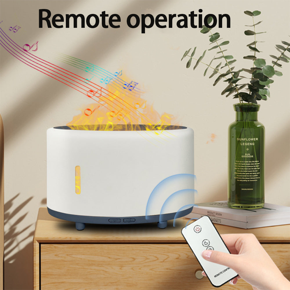 Humidificador de llama con Bluetooth, luz LED con Control remoto, humidificador de aromaterapia personalizado, máquina de aromaterapia de llama de 150ml