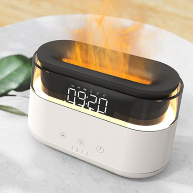 Humidificateur de flamme avec horloge pour chambre à coucher, Machine intelligente de pulvérisation de parfum à minuterie pour usage domestique