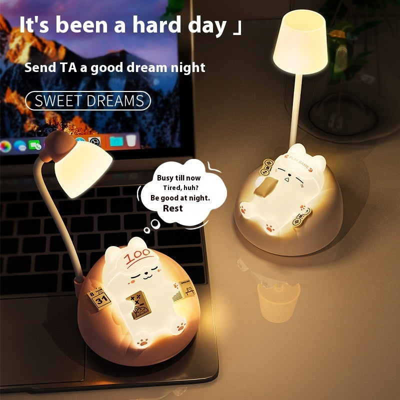 Petite lampe de nuit créative en forme de chat endormi, charge nocturne, Pat