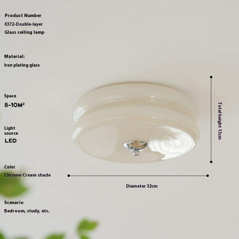 Medieval French Simplicity Cream Ceiling Glass Lamp