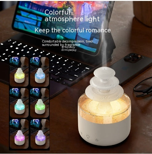 Humidificateur de veilleuse nuage de pluie avec son de goutte d'eau de pluie et diffuseur d'huile essentielle de lumière LED 7 couleurs aromathérapie