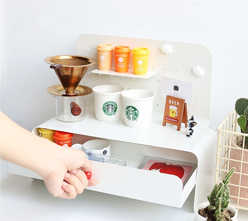 Panneau de fil de bureau multifonctionnel, support de Style tiroir de rangement en métal, anti-poussière