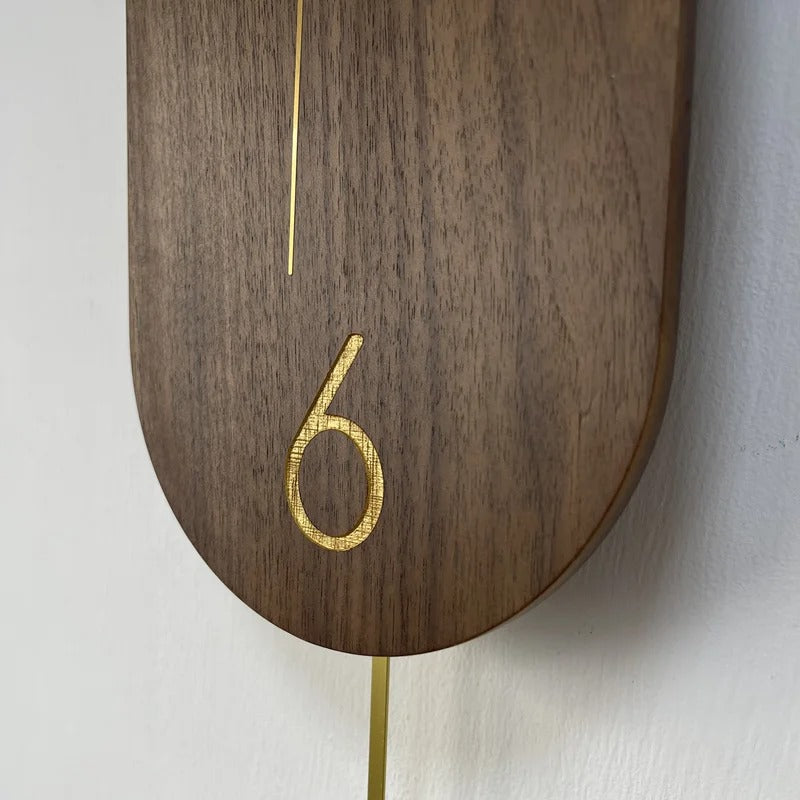 Creative Art Walnut Wooden Noiseless Hanging Clock