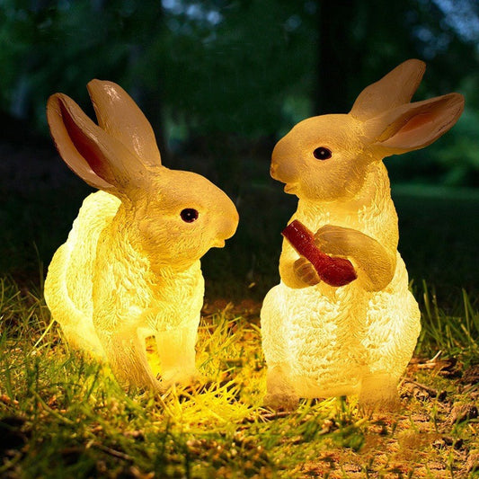 Lampe de lapin lumineuse Led solaire extérieure étanche