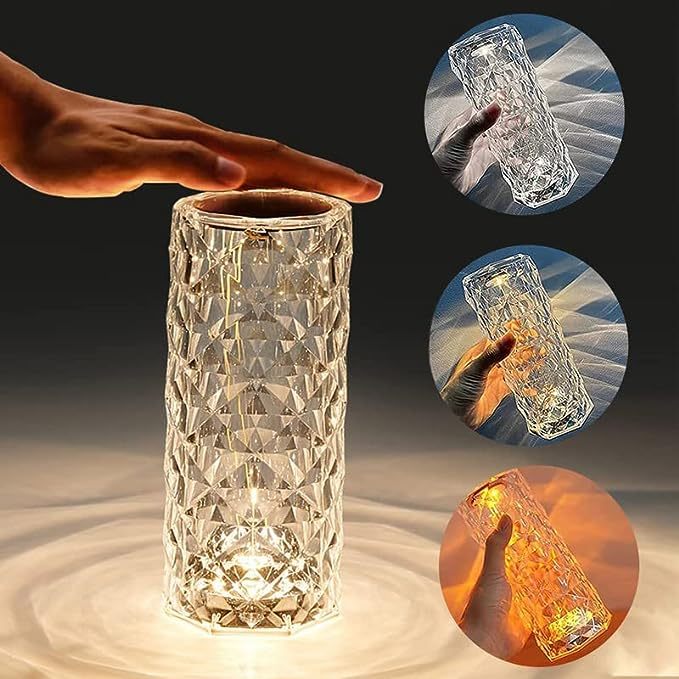 16 Colors LED Crystal Lamp Rose Light Touch Table Lamps Bedr