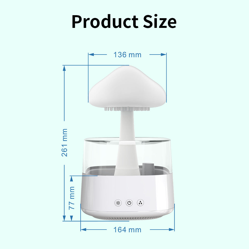 Factory Wholesale New Rain Cloud USB Humidifier Water Drip Mushroom Rain Cloud Diffuser Water Drop Sound Aroma Lamp For Household