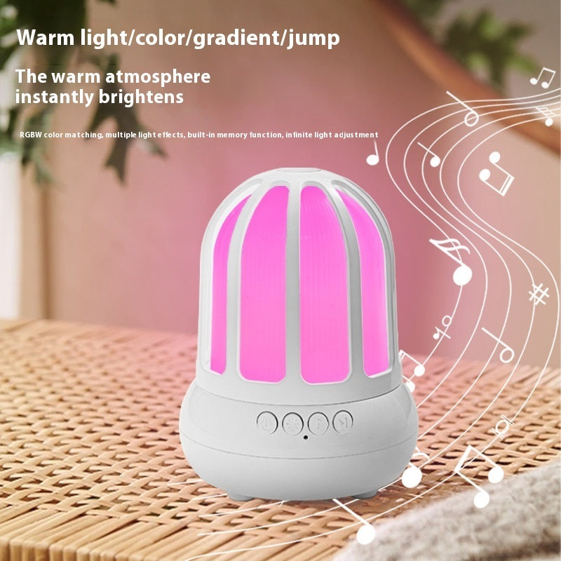 Lámpara de noche pequeña con jaula de pájaros y Audio Bluetooth con carga creativa