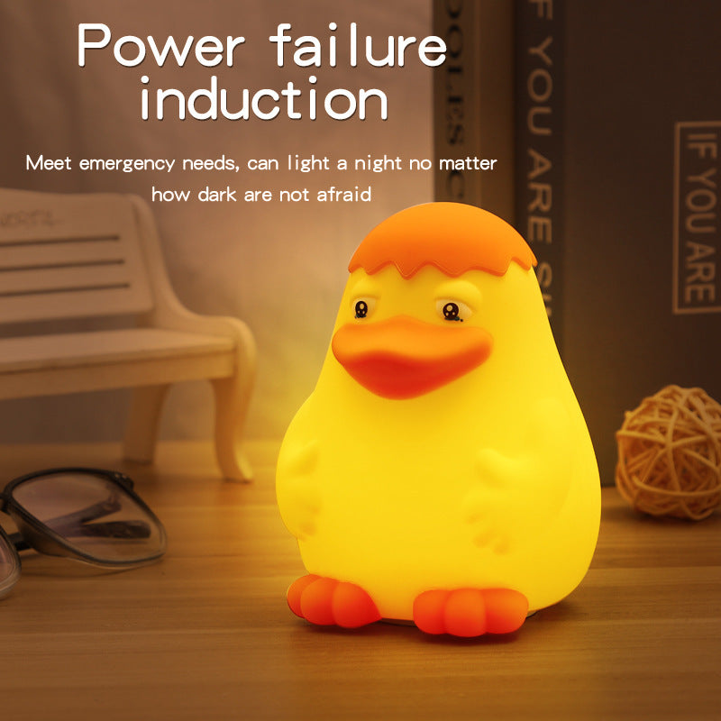 Petite lampe de nuit à induction en silicone en forme de canard mignon