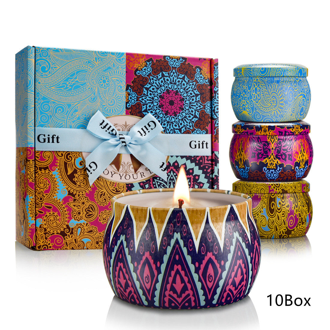 Floral Tinplate Can Aromatherapy Candle Suit