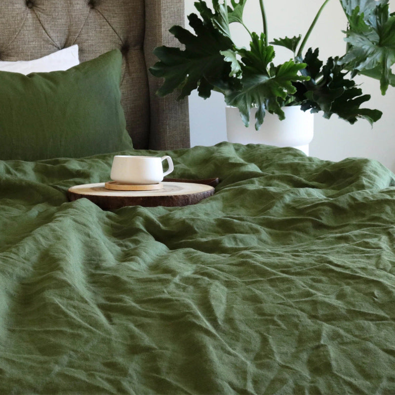 Ins Style Nordic Pure Linen Bed Sheet