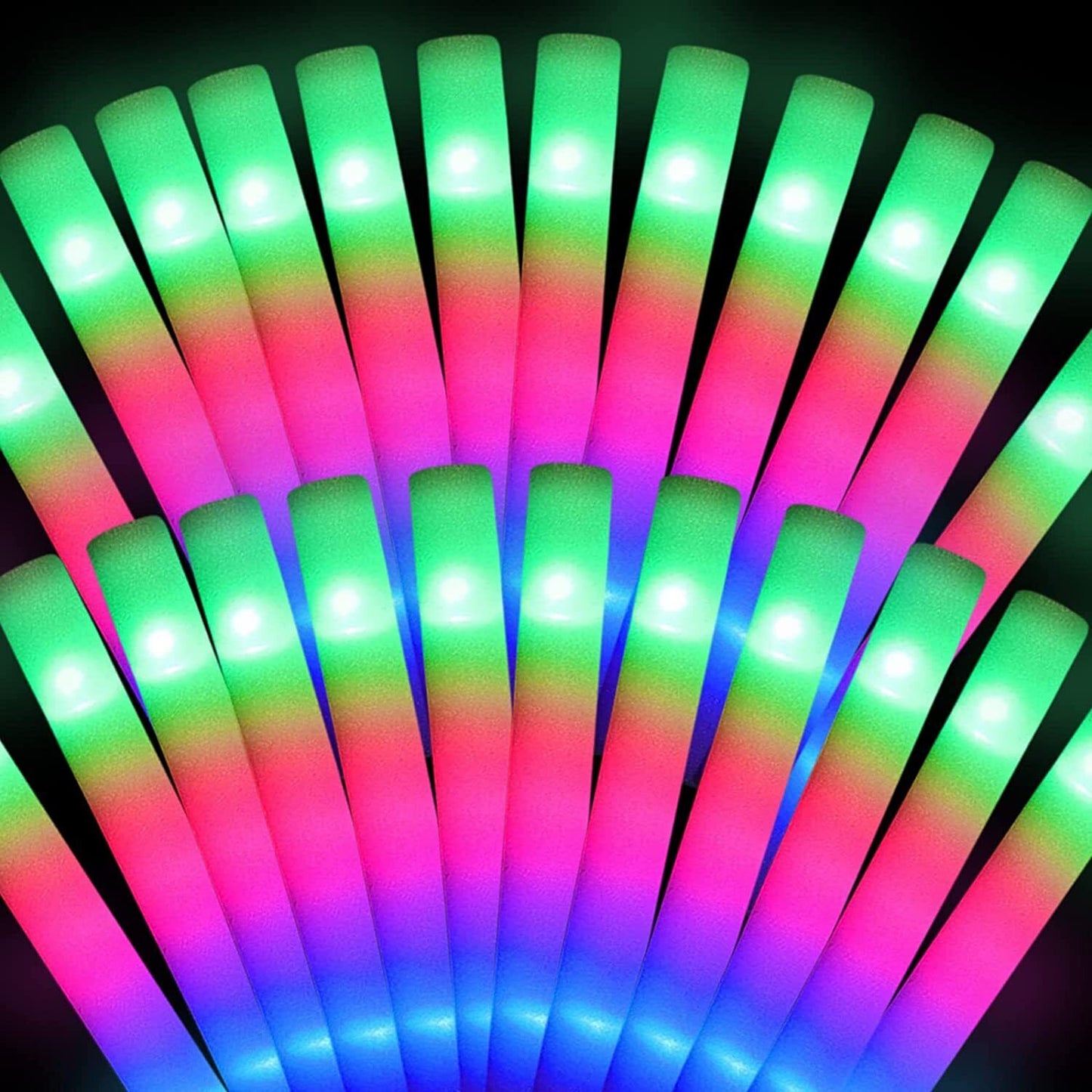 Bâtons de mousse LED multicolores clignotants, 50 à 100 pièces, brillent dans l'obscurité, pour fête, Concert