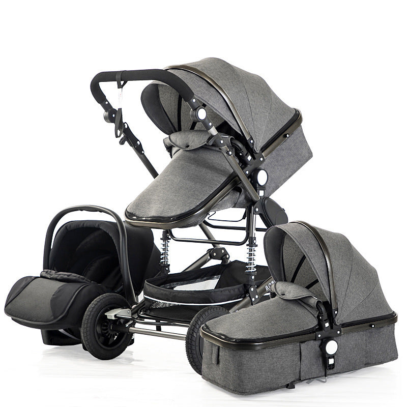 Poussette de voyage de bonne qualité pour bébé, luxe 3 en un