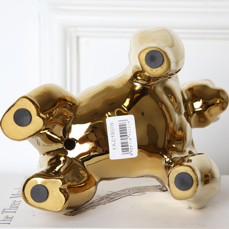 Nordic Plated Gold Ceramic Orangutan Ornaments