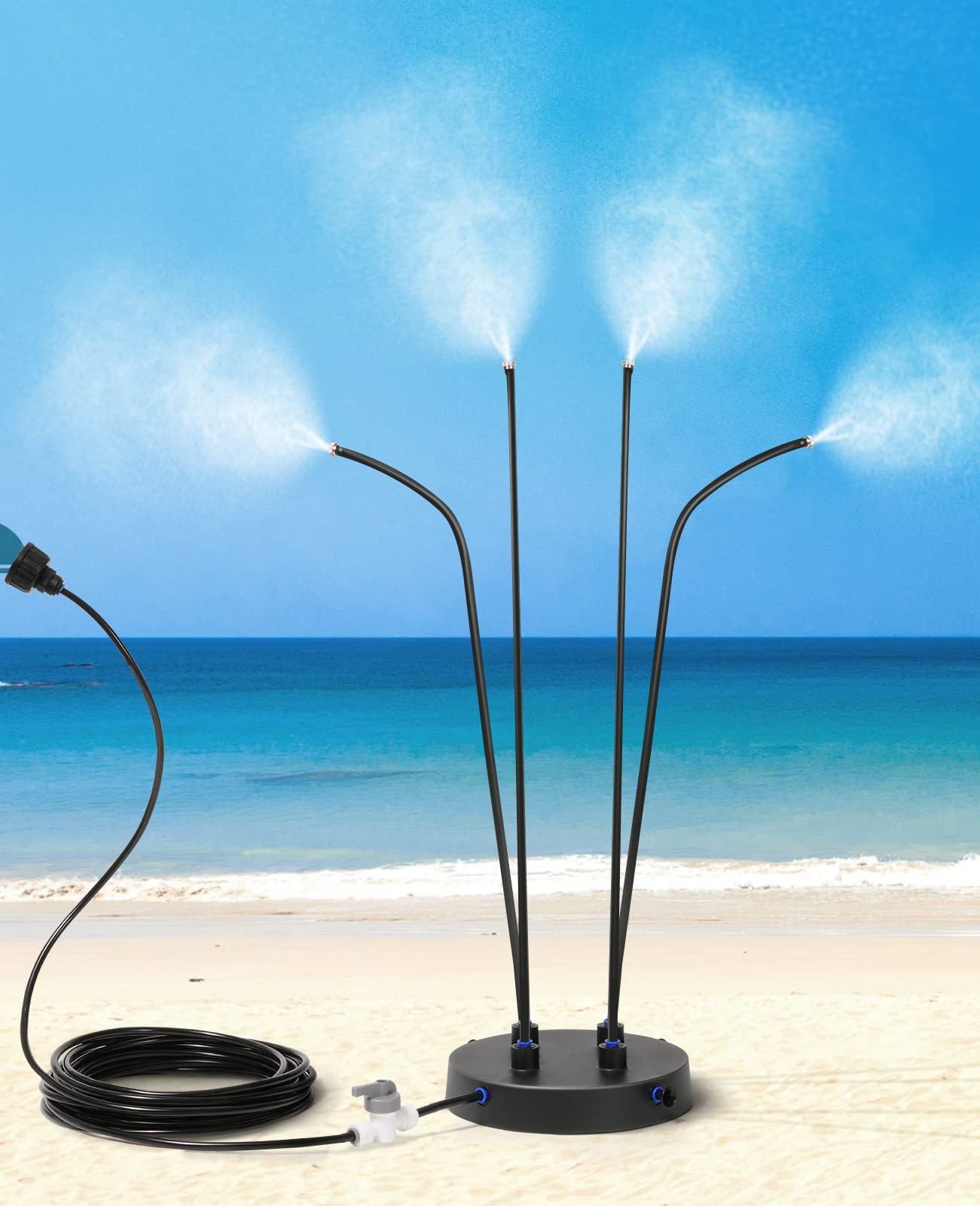 New Outdoor Beach Garden Stand Misting Cooling System