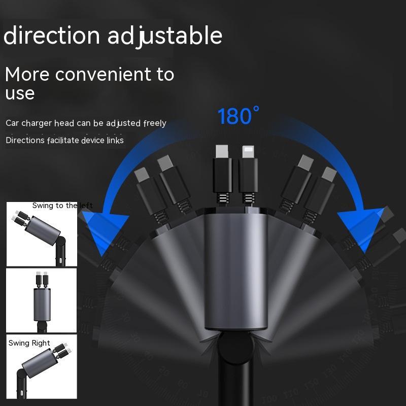 Chargeur de voiture en métal 100 W, charge ultra rapide, adaptateur allume-cigare USB et TYPE-C