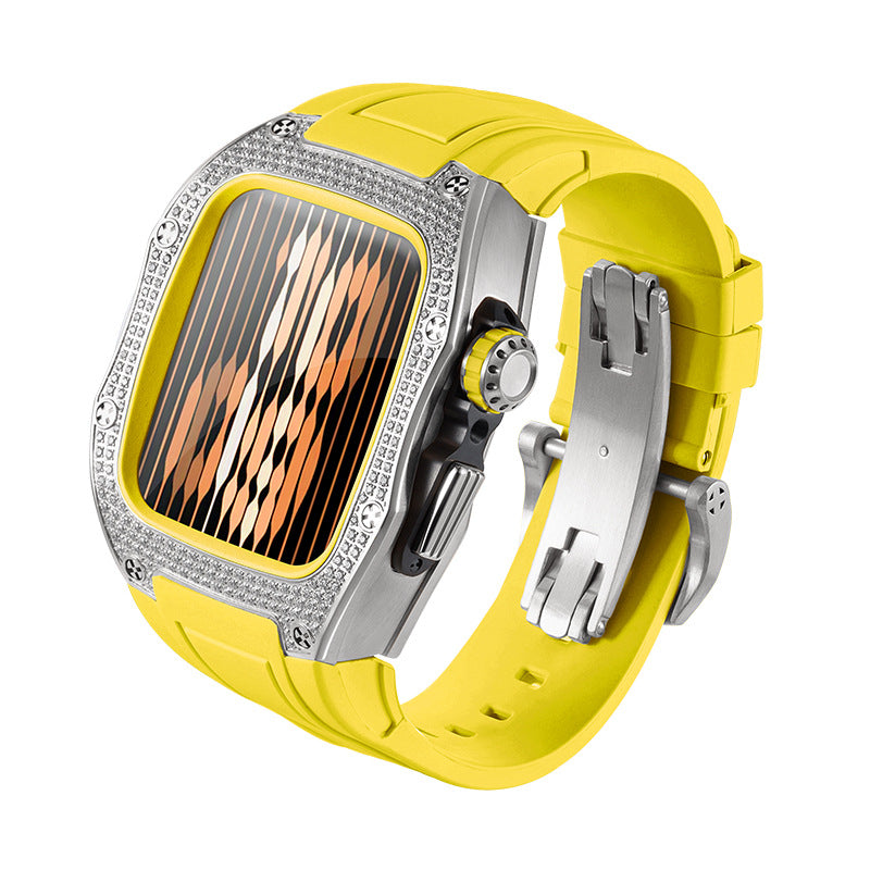 Montre en acier inoxydable, coque de protection en diamant modifiée