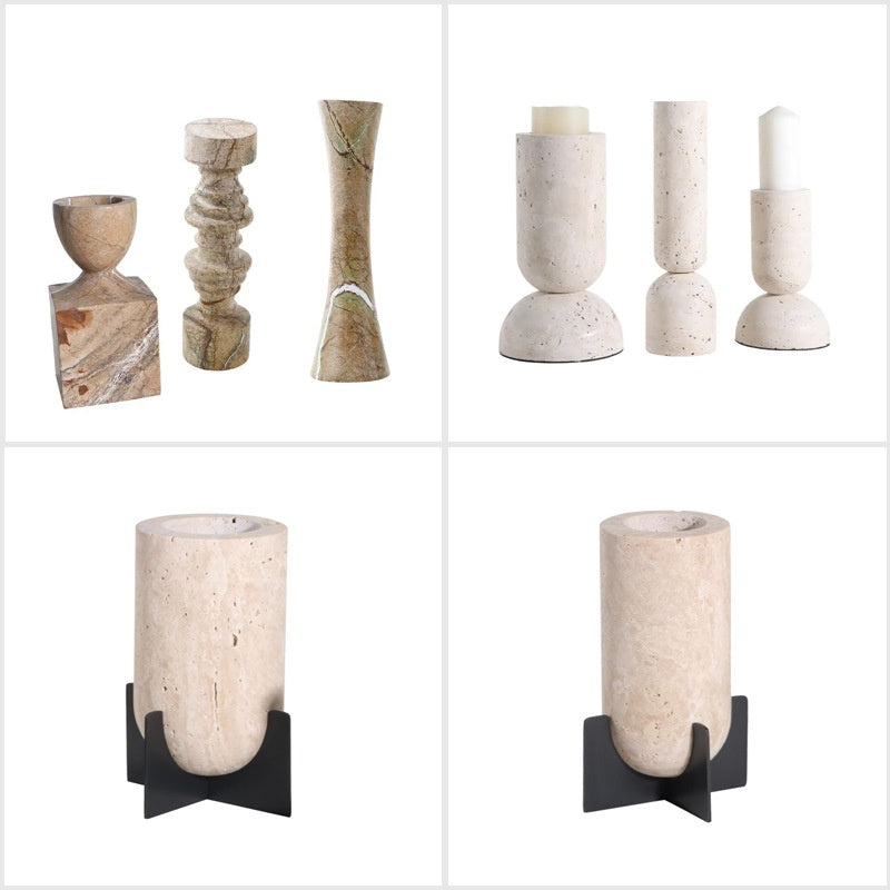 Fanxi Home Quiet Style Creative Marble Candlestick