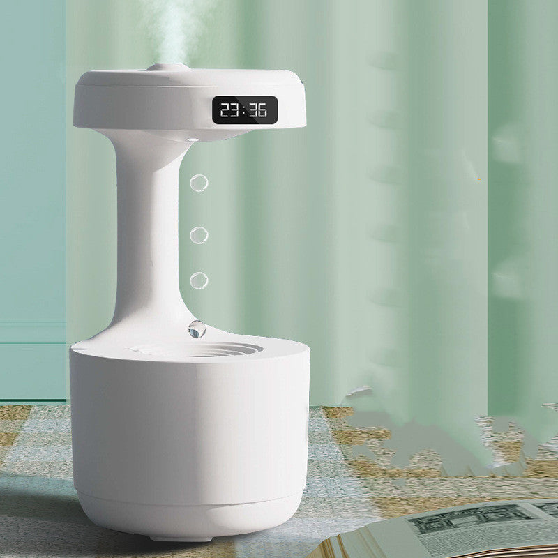 Humidificateur anti-gravité de chambre à coucher avec horloge diffuseur d'arôme à reflux goutte d'eau grande capacité bureau chambre muet pulvérisateur domestique à brouillard épais